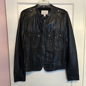Hinge  Black Leather Jacket